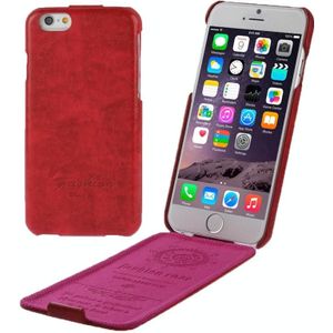 iPhone 6 &amp; 6S Deluxe Retro stijl PU leren Flip Hoesje met modieus logo (rood)