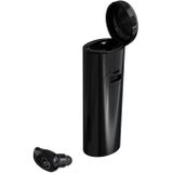 V21 mini Single Ear Stereo Bluetooth V 5.0 draadloze koptelefoon met Oplaaddoos (zwart)