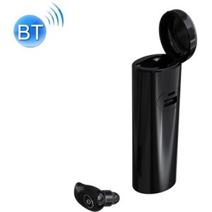 V21 mini Single Ear Stereo Bluetooth V 5.0 draadloze koptelefoon met Oplaaddoos (zwart)