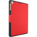 Voor iPad mini 5 / 4 / 3 / 2 / 1 Elektrisch geperste textuur horizontale flip lederen behuizing met houder &amp; pen slot (rood)