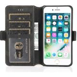 Voor iPhone SE 2020 / 8 / 7 Retro Magnetic Closing Clasp Horizontale Flip Lederen case met Houder &amp; KaartSlots &amp; Photo Frame &amp; Wallet(Zwart)