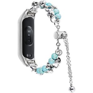 Voor Xiaomi Mi Band 7 Double Pearl Bead String metalen horlogeband