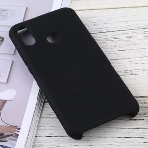 Effen kleur Liquid silicone dropproof beschermende case voor Huawei P20 Lite (zwart)