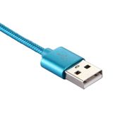 Brei structuur USB naar USB-C / Type-C Data Sync laad Kabel  Kabel Lengte: 2m  Voor Samsung Galaxy S8 &amp; S8 PLUS / LG G6 / Huawei P10 &amp; P10 Plus / Oneplus 5 / Xiaomi Mi6 &amp; Max 2 / en andere Smartphones(blauw)