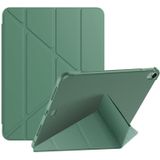 Multi-folding Surface PU Lederen Matte Anti-drop Beschermende TPU Case met Pen Slot voor iPad Air 2020 10.9 (Lavender Purple)