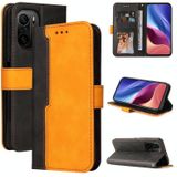 Voor Xiaomi Redmi K40 / K40 PRO / POCO F3 / MI 11I Zakelijk Stitching-Color Horizontale Flip PU Lederen Case met Houder &amp; Card Slots &amp; Fotolijst (Oranje)