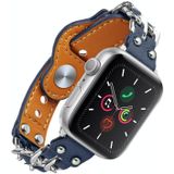 Lederen mannelijke stijl horlogeband voor Apple Watch Series 7 41mm / 6 &amp; SE &amp; 5 &amp; 4 40mm / 3 &amp; 2 &amp; 1 38mm