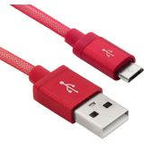 1m Net Style Hoge kwaliteit Metal Head Micro USB to USB Data / laad Kabel  or Samsung  HTC  Sony  Lenovo  Huawei  en other Smartphones(rood)