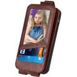 Voor Samsung Galaxy S23 Ultra 5G Splicing Wallet Kaarthouder Verticale Flip Lederen Telefoon Case (Bruin)