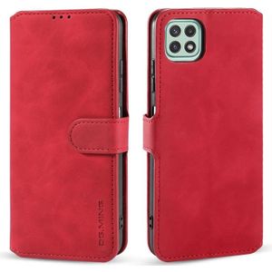 Voor Samsung Galaxy A22 5G DG.Ming Retro Oil Zij Horizontale Flip Lederen Case Met Houder &amp; Card Slots &amp; Portemonnee