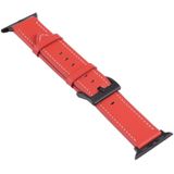 Leather Replacement Watchband For Apple Watch Series 7 41mm / 6&amp;SE&amp;5&amp;4 40mm / 3&amp;2&amp;1 38mm(Red)