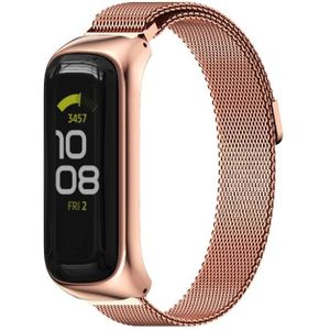 Voor Samsung Galaxy Fit 2 Mijobs Milan Magnetic Rietless Steel Watch Band (Rose Gold)