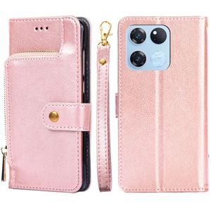 Voor OnePlus Ace Racing Zipper Bag PU + TPU Horizontale flip lederen Case (Rose Gold)