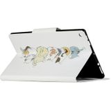 For Samsung Galaxy Tab A 10.1 (2019) / T510 / T515 Painted Pattern Horizontal Flip Leather Case with Holder(Cat Back View)