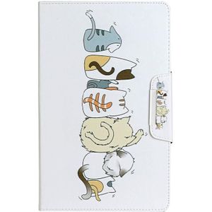 For Samsung Galaxy Tab A 10.1 (2019) / T510 / T515 Painted Pattern Horizontal Flip Leather Case with Holder(Cat Back View)