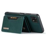 For Samsung Galaxy A22 5G DG.MING M2 Series 3-Fold Multi Card Bag + Magnetic Back Cover Shockproof Case with Wallet &amp; Holder Function(Green)