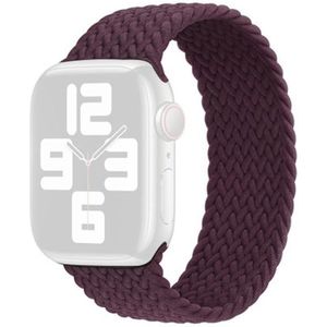 Nylon Single-Turn gevlochten horlogeband voor Apple Watch Series 7 45mm / 6 &amp; SE &amp; 5 &amp; 4 44mm / 3 &amp; 2 &amp; 1 42mm  Lengte: L 170mm (Crimson Cherry)