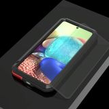Voor Samsung Galaxy A71 5G LOVE MEI Metaal schokbestendig waterdichte stofdichte beschermhoes met glas(zwart)