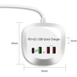 WLX-T3P 4 in 1 PD + QC Multifunctionele Smart Fast Charging USB-oplader (US Plug)