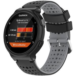 Voor Garmin Forerunner 735XT Silicone Sports Two-Color Watch Band (Black+Gray)