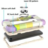 Shockproof Silicone + PC Protective Case with Dual-Ring Holder For iPhone 6/6s/7/8/SE 2020(Colorful Beige)