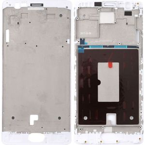 Front behuizing LCD frame bezel Plate voor OnePlus 3/3T/A3003/A3000/A3100 (wit)