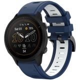 Voor Garmin Forerunner 955 22mm tweekleurige sport siliconen horlogeband (middernachtblauw + wit)