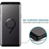 25 stuks voor Galaxy S9 plus 9H oppervlakte hardheid 3D gebogen rand anti-kras Full Screen HD gehard glas screen protector (zwart)