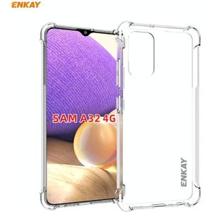 Voor Samsung Galaxy A32 4G Hat-Prince ENKAY Clear TPU Shockproof Case Soft Anti-slip Cover