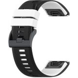 Voor Garmin Fenix 7X Tweekleurige siliconen horlogeband (zwart wit)
