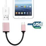 8 3 cm vrouwelijke USB naar USB-C / Type-C Male Metal Wire OTG Kabel laad Data Kabel  Voor Samsung Galaxy S8 &amp; S8 PLUS / LG G6 / Huawei P10 &amp; P10 Plus / Oneplus 5 / Xiaomi Mi6 &amp; Max 2 / en andere Smartphones (Rose Goud)