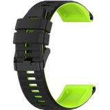Voor Garmin Fenix 3 HR 26mm Silicone Mixing Color Watch Strap (Zwart + Groen)