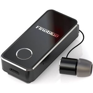 FineBlue F2 Pro draadloze Bluetooth V 5.0 oortelefoon hands free vibrerende waarschuwing slijtage clip oortelefoon (zwart)