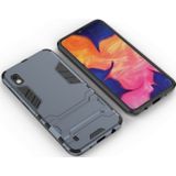 Schokbestendige PC + TPU Case voor Galaxy A10  met houder (marineblauw)