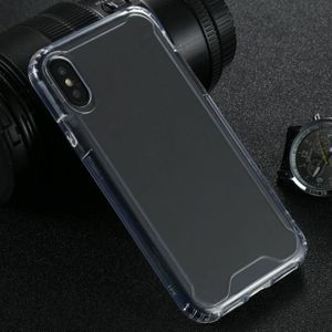 Vierhoekige schokbestendige transparante TPU + pc-beschermhoes voor iPhone X / XS