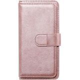 Voor Samsung Galaxy A22 5G multifunctionele magnetische kopergesp horizontale flip effen kleur lederen tas met 10 kaartslots &amp; portemonnee en houder &amp; fotolijst (rose goud)