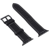Leather Replacement Watchband For Apple Watch Series 7 41mm / 6&amp;SE&amp;5&amp;4 40mm / 3&amp;2&amp;1 38mm(Black)