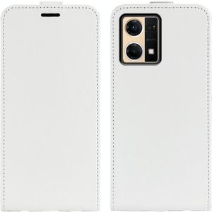 Voor Oppo Reno7 4G / F21 Pro 4G R64 Textuur Vertical Flip Leather Phone Case (Wit)