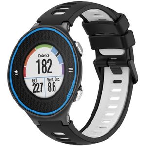 Voor Garmin Forerunner 620 tweekleurige siliconen horlogeband (zwart + wit)