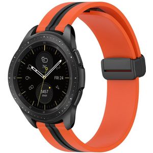 Voor Samsung Galaxy Watch 42 mm 20 mm opvouwbare magnetische sluiting siliconen horlogeband (oranje + zwart)