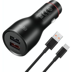 Originele Huawei P0006 Dual USB Interface Super Fast Charging Car Charger (Max 66W) (Zwart)