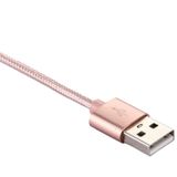 Brei structuur USB naar USB-C / Type-C Data Sync laad Kabel  Kabel Lengte: 2m  Voor Samsung Galaxy S8 &amp; S8 PLUS / LG G6 / Huawei P10 &amp; P10 Plus / Oneplus 5 / Xiaomi Mi6 &amp; Max 2 / en andere Smartphones (Rose Goud)