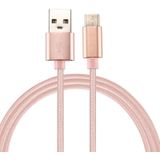 Brei structuur USB naar USB-C / Type-C Data Sync laad Kabel  Kabel Lengte: 2m  Voor Samsung Galaxy S8 &amp; S8 PLUS / LG G6 / Huawei P10 &amp; P10 Plus / Oneplus 5 / Xiaomi Mi6 &amp; Max 2 / en andere Smartphones (Rose Goud)