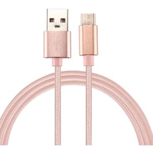 Brei structuur USB naar USB-C / Type-C Data Sync laad Kabel  Kabel Lengte: 2m  Voor Samsung Galaxy S8 &amp; S8 PLUS / LG G6 / Huawei P10 &amp; P10 Plus / Oneplus 5 / Xiaomi Mi6 &amp; Max 2 / en andere Smartphones (Rose Goud)