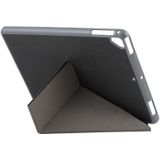 Mutural King Kong Series Deformation Holder Leather Tablet Case For iPad 9.7 2018 / 2017(Black)