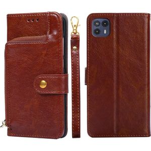 Voor Motorola Moto G50 5G ritszak PU + TPU Horizontale flip lederen Kas