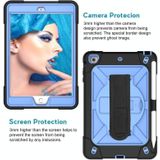 Contrast kleur siliconen + PC Combinatie case met houder voor iPad mini 3 (Zwart + Blauw)