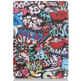 For Microsoft Surface Pro 9 JUNSUNMAY Custer Painted 3-Fold Stand Leather Tablet Case(Graffiti)
