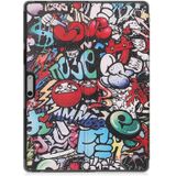 For Microsoft Surface Pro 9 JUNSUNMAY Custer Painted 3-Fold Stand Leather Tablet Case(Graffiti)