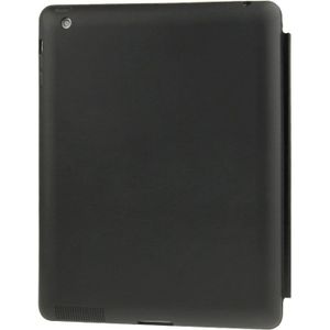 hoge kwaliteit 4-vouw slanke Smart Cover lederen hoesje voor iPad 4 / nieuwe iPad (iPad 3) / iPad 2 (zwart)